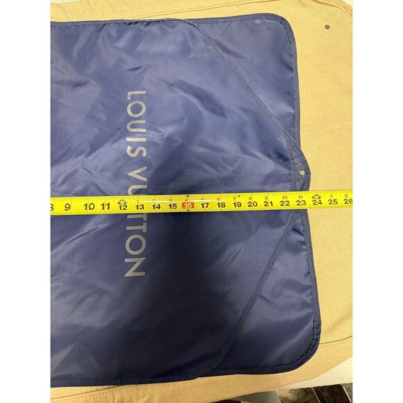 Louis Vuitton Navy Garment Bag Suit Cover Travel Zipper Logo Nylon Dust Bag - Picture 12 of 12